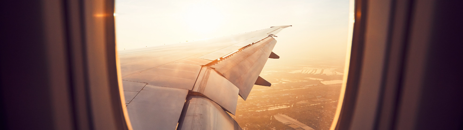 View through an aeroplane window 