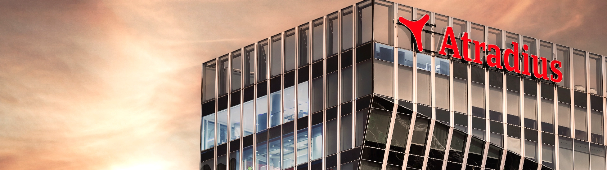 Atradius building sunset