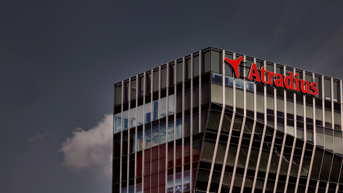 Atradius building sunset image
